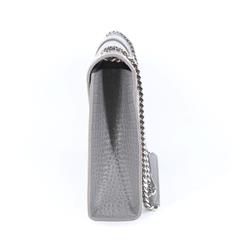 YVES SAINT LAURENT Crocodile Embossed Grey Leather Envelope Bag